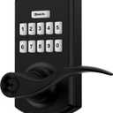 Hidalife Keypad Door Lock with Handle, Keyless Entry for Front Door, Manual Passage Mode, Matte Black