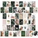 Jiovbiol Botanical Photo Collage Kit for Wall Aesthetic Pictures 50 Set 4x6 Inch,Vintage Wall Decor,Bedroom Decor for Teen Girls,Fresh And Nature Wall Art 2 set