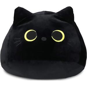 Cat Stuffed Animal Toy Pillow, Soft Plush Pillow, Black Cat Plush Toy, Gifts for Boys Girls Kids (20cm/7.8in)