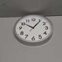 AKCISOT Wall Clock 12 Inch Silent Wall Clocks Battery Operated Non Ticking - Modern Silver Clock Decorative for Kitchen, Bathroom, Bedroom, Living Room, Office, Home