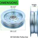 2 Pack 301564 Dixie Chopper Flat Idler Pulley Replaces Dixie Chopper 300401 Pulley, Rotary Pulley 13413 for Dixie Chopper Classic 3560T 2760 2460 2044 2750 2250 3360 Decks