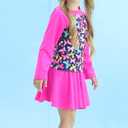 Idgreatim Girls Swimsuit Rash Guard Set Long Sleeve Two Piece Bathing Suit 3-10 Years (6-7 Years, Butterflies Pink)