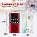 PRUNUS J-328 Mini Portable Pocket FM Radio MP3 Walkman Radio with Recorder, Gifts for Mom, Lock Key, SD Card Player, Rechargeable Battery Operated(NO AM) Red