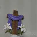 Easter Religious Night Light, He is Risen Cross Night Light Plug in, Lily Flower and Easter Cross Decor 120V C7 LED Nightlights with Switch and 360 Degree Swivel Plug, for Bedroom Hallway Home