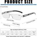 Viseng Blue Light Reading Glasses for Women & Men - Frameless Reading Glassesfashionable rectangular one-piece glasses frame for Computer & Book Reading +2.5