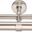 Cambria Designer Brushed Nickel Fixed Length Double Curtain Rod - 9 ft