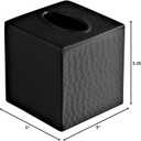 Monarch Abode Tissue Box Cover Square Hand Hammered Black Metal Tissue Holder Box for Bathroom Accessory, Aesthetic Decorative Facial Napkin Cube for Modern Home Decor