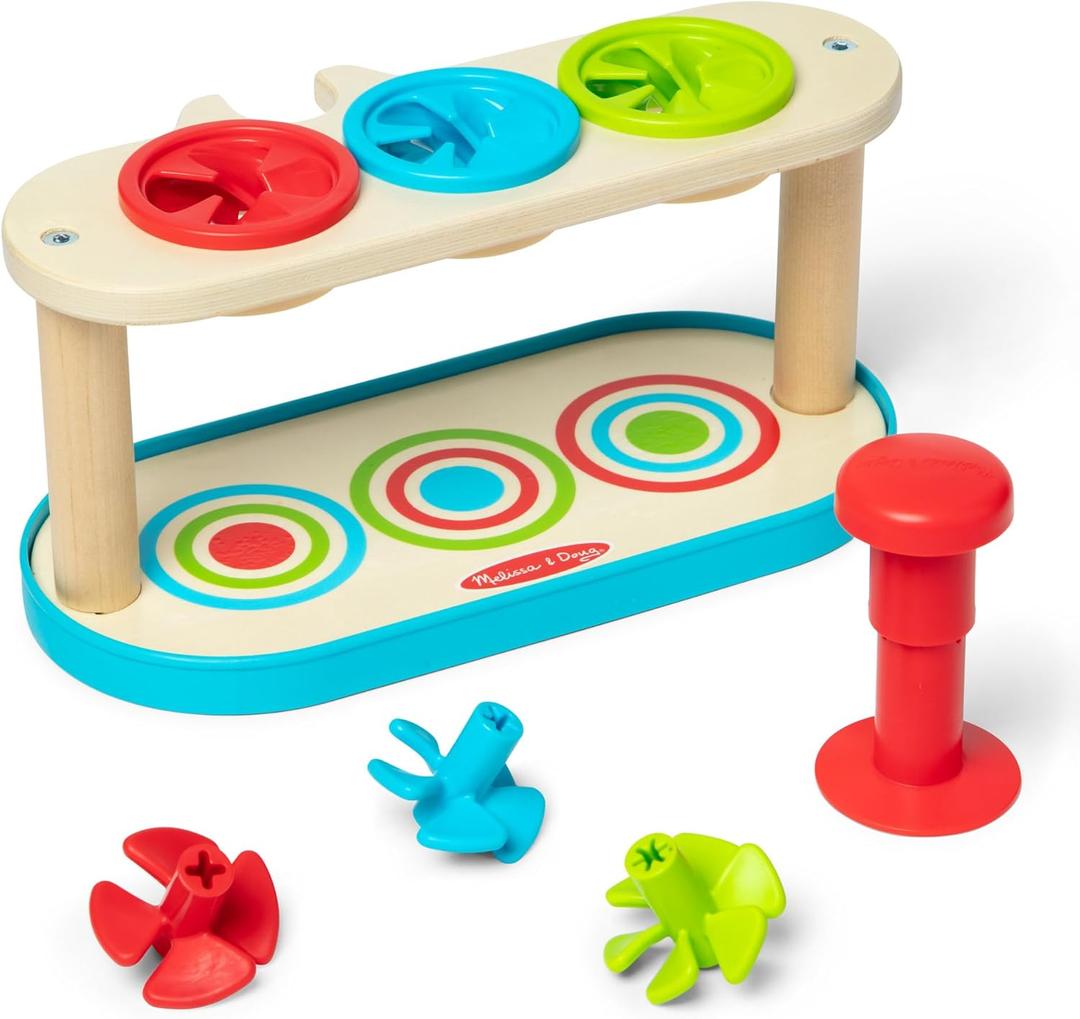 Melissa & Doug Match & Push Spinning Tops Developmental Skills Toy for Girls and Boys 2+ - FSC-Certified