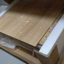 Rattan Nightstand, Boho Night Stand Farmhouse Wood Bedside Table with Storage and Open Shelf, End Side Accent Table for Bedroom, Living Room, Oak, Normal