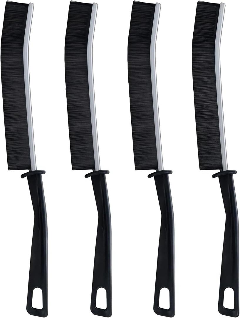 3 x 5 PCS Crevice Cleaning Brush Set, Extremely Skinny Gap Cleaning Tools,Hard Bristle Gap Brush for Bathroom & Kitchen, Grout Cleaner Tool for Window Tracks and Tile Lines,Car Detailing (Black)