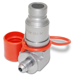 Summit Hydraulics 90 Degree Flat Face Skid Steer Hydraulic Quick Connect Coupler Set 3/8″ JIC Male Thread, 1 Piece