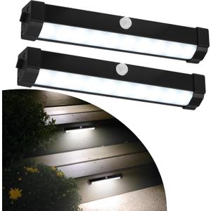 Motion Activated RV Step Lights, IP65 Waterproof Battery Operated Motorhome LED Light Strip Magnetic RV Night Light Bar for Motorhome, Trailers, Camper (2 Pack of White Light)