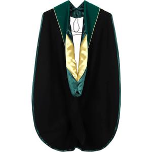 Graduation Doctoral Hood Unisex PhD Academic Hood (Emerald Green Forest Green Gold)
