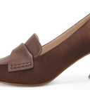 Women's Chunky Block Low Heels Pumps Stitching Retro Work Office Dress Shoes, Size 7