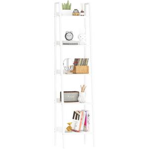 Yoobure Ladder Shelf, 5 Tier Tall Ladder Bookshelf Corner Shelf, Industrial Book Shelf Ladder Bookcase Narrow, Standing Storage Shelves Display Shelf for Bedroom Living Room Office Kitchen Bathroom