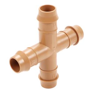 16 Pieces Drip Irrigation Cross Fittings, 1/2'' Dripline Barbed Cross Tee Connectors for 1/2 Inch Irrigation Tubing 4-Way T for Garden Sprinkler Systems