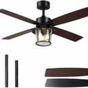 TALOYA 52" Farmhouse Ceiling Fan with Light and Remote Rustic Style