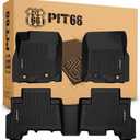 PIT66 Mats Cargo Liners Compatible with Toyota 4Runner 2013-2024/ Fit Lexus GX460 2014-2023 (Heavy Duty) TPE 3-Piece Premium,Black ((Heavy Duty) Fit Toyota 4Runner 2013-2024)