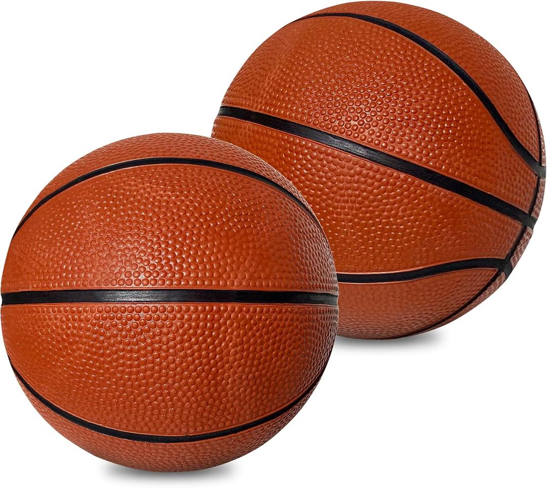 Botabee 5" Rubber Mini Basketballs (2-Pack) - Realistic Bounce and Grip for Indoor and Outdoor Play - Small Basketball for Kids - Durable and Fun, Perfect for Mini Hoops