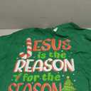 Jesus Is The Reason For The Season Christmas Xmas Christian T-Shirt, Green, Size 2XL
