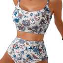 Herseas 2 Piece High Waisted Bikini Set for Women 2026 Spaghetti Straps Swim Top with Reversible Bottom Bathing Suit, Large