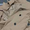 Farktop Womens Oversized Long Trench Coat Double Breasted Lapel Windproof Overcoat with Belt (Beige, M)