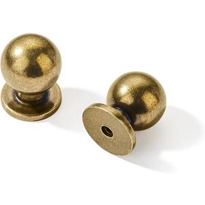 khtumeware 6 Pack Cabinet Knobs Burnished Brass 1 inch (25 mm) Diameter Antique Bronze Drawer Knobs Vintage Cabinet Hardware