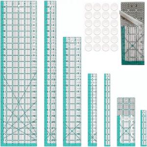 Quilting Rulers,7 Sewing Rulers Quilting Templates(6"x24",2"x24",3"x18",3"x8",1.5"x12",1"x12",1"x6"),Quilting Supplies Acrylic Rulers Fabric Cutting Ruler with Non-Slip Rings for Quilting and Sewing (acid blue) Quilting Rulers,7 Sewing Rulers Quilting Templates(6"x24",2"x24",3"x18",3"x8",1.5"x12",1"x12",1"x6"),Quilting Supplies Acrylic Rulers Fabric Cutting Ruler with Non-Slip Rings for Quilting and Sewing (acid blue)