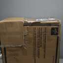 Medline Lightweight Foldable Transport Wheelchair with Handbrakes and 12-Inch Wheels, Red Frame, Black Upholstery