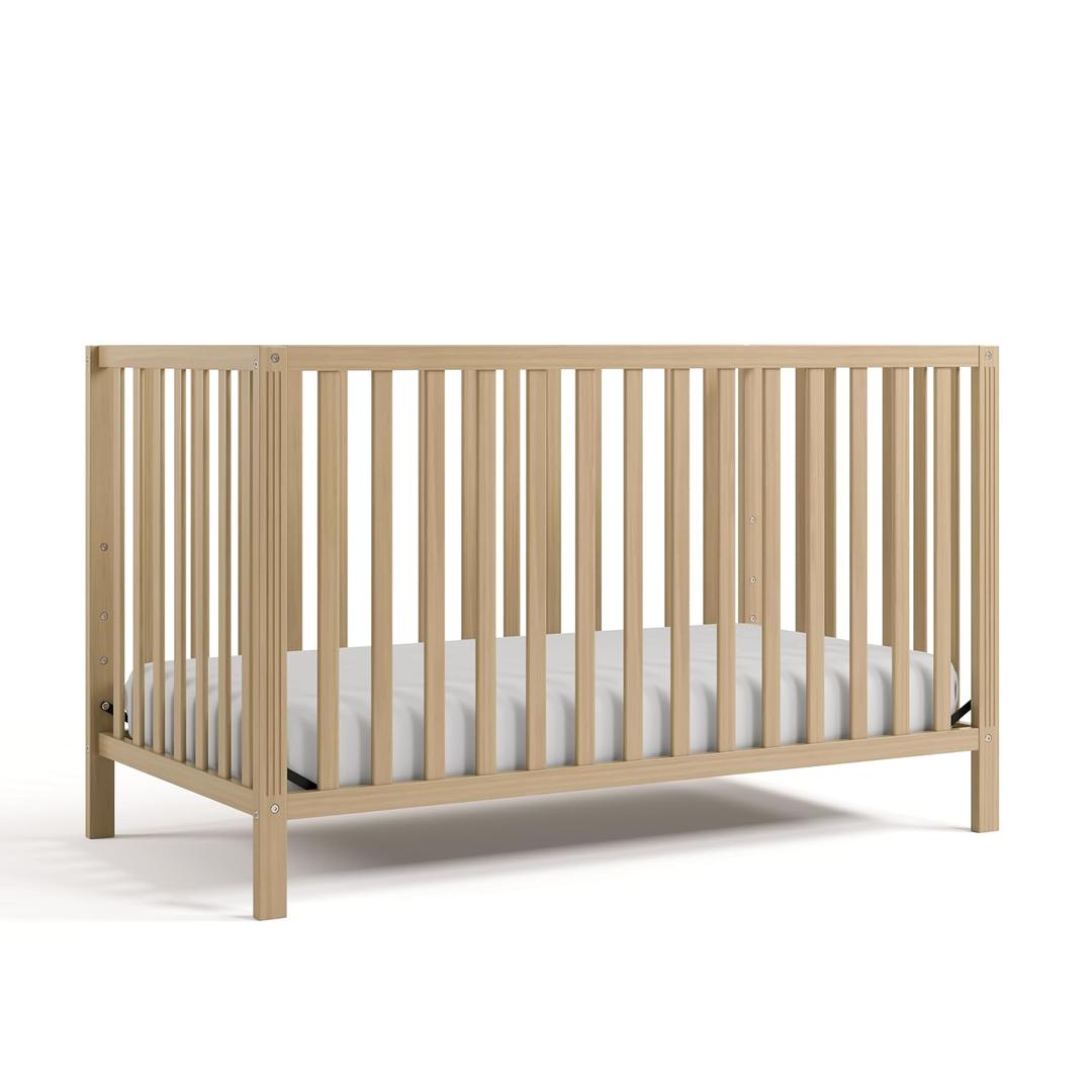Storkcraft Morningside 5-in-1 Convertible Crib GREENGUARD Gold Certified, Fits Standard Crib Mattress, Converts to Toddler Bed, Daybed and Full Bed, 4 Adjustable Mattress Heights (Driftwood)