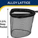 Rubber Coated Foldable Floating Fishing Net for Steelhead, Salmon, Catfish, Bass, Fly, Kayak, Easy Catch & Release with Telescopic Pole and Spring Shackle