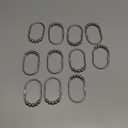 2LB Depot Wide Shower Curtain Rings/Hooks Set, Decorative Brushed Satin Nickel Finish, Easy Glide Rollers,100% Rustproof Stainless Steel, Set of 12 Rings for Shower Rods. Rust Proof Bathroom Hooks