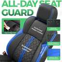 Custom Seat Covers for Tacoma 4th Gen 2024 2025 2026 Double Cab SR5/TRD Sport/TRD Off-Road/SR Full Set with Console Covers, Waterproof Leather Back and Front Seat Protectors Black Blue