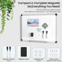 Magnetic White Board 24" x 18" for Wall, Dry Erase Board for Home Office, School, Study Room – Silver Aluminum Frame, 2 Markers, 4 Magnets, Eraser Included