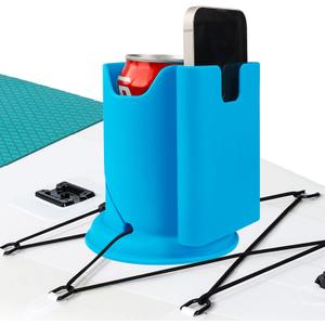 Paddleboard Cup Holder, Paddle Board and Kayak Drink Holder, 2-in-1 Drink & Phone Holder, Paddleboard Accessory for Surfboards, Canoes, SUPs, Kayaks, Boats (Blue-1Pack)