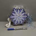 Shappy Winter Piata Snowflake christmas Piata with Blindfold Bat Confetti 13 x 14.5 Inch Snowflake Pull String for Christmas Winter Theme Birthday Party Game Decorations Supply