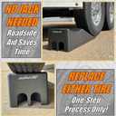 Flat Tire Changing Ramp – Heavy Duty Roadside Aid for Tandem Dual Axle Trailer – ONE PIECE and ONE Easy Step – 5.5 Inch Lift, 20,000 lb Lift Capacity, All RV and Utility Trailers