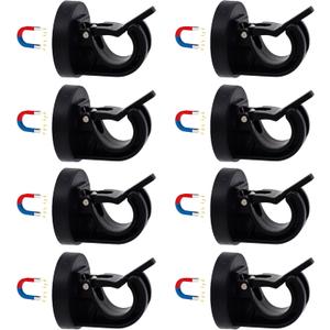 YYST Magnetic Curtain Rod Bracket-NO Rod , Towel Bar Bracket , No Drill Curtain Rod Holder for Poles of 0.4~0.86 Inch (Black X 8)
