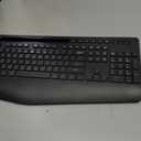 Wireless Keyboard and Mouse Combo - Full-Sized Ergonomic Keyboard with Wrist Rest, Phone Holder, Sleep Mode, 2.4G Quiet Keyboard for PC Laptop, Complete Work Setup for Office or Home -Trueque KM23