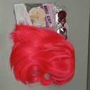 Bob Wig, 12 Inch Short Hot Pink Bob Wig with Bangs,Straight Cosplay Wig,Heat Resistant,Adjustable Straps Wigs for Women Girl with Wig Cap