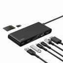 Belkin Connect 8-Port USB C Hub, Supports Display w/Resolutions up to 4K@60Hz - Works with Mac, Windows, and Chromebook - 100W PD w/ 10Gbps Data Transfer Speeds & 2.5Gbps Ethernet - Black