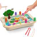 Wooden Montessori Toys for 2 3 4 Year Old, Toddler Toys Educational Learning Toys Magnetic Fishing Game Bee Color Sorting Fine Motor Skills Toys Gifts for 2 3 4 Year Old Boys Girls