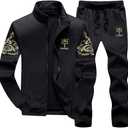 Lavnis Men's 2 Pieces Tracksuits Running Jogging Sports Suits Athletic Long Sleeve Sweatsuit Size Large