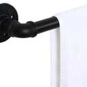 HouseAid 24 Inch Industrial Pipe Towel Bar, Farmhouse Rustic Towel Holder, Vintage Style Towel Rod for Bathroom, Wall Mounted, Matte Black