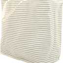 VOSAREA Extra Large Collapsible Laundry Basket Handles Sturdy Linen Striped Storage Tote for Home Dorm and Boys and Girls Toy Organization Portable and Foldable Laundry Hamper