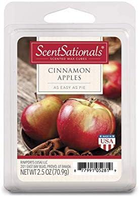 Scentsationals Wax Melts, Wax Cubes Strong Scent - Cinnamon Apples - Long Lasting Scented for Warmer, 2.5 oz (24 Cubes)