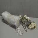 Mkono Mason Jar Lights Centerpiece Table Decor for Dining Room Farmhouse Wood Tray with 3 Jars Flowers Valentines Day Decoration for Coffee Table Kitchen Living Room Wedding (White)