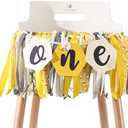 Bee Theme High Chair Banner for 1st Birthday - Happy Bee Day Decoration for Boys and Girls, Bumble Themed Party Decor