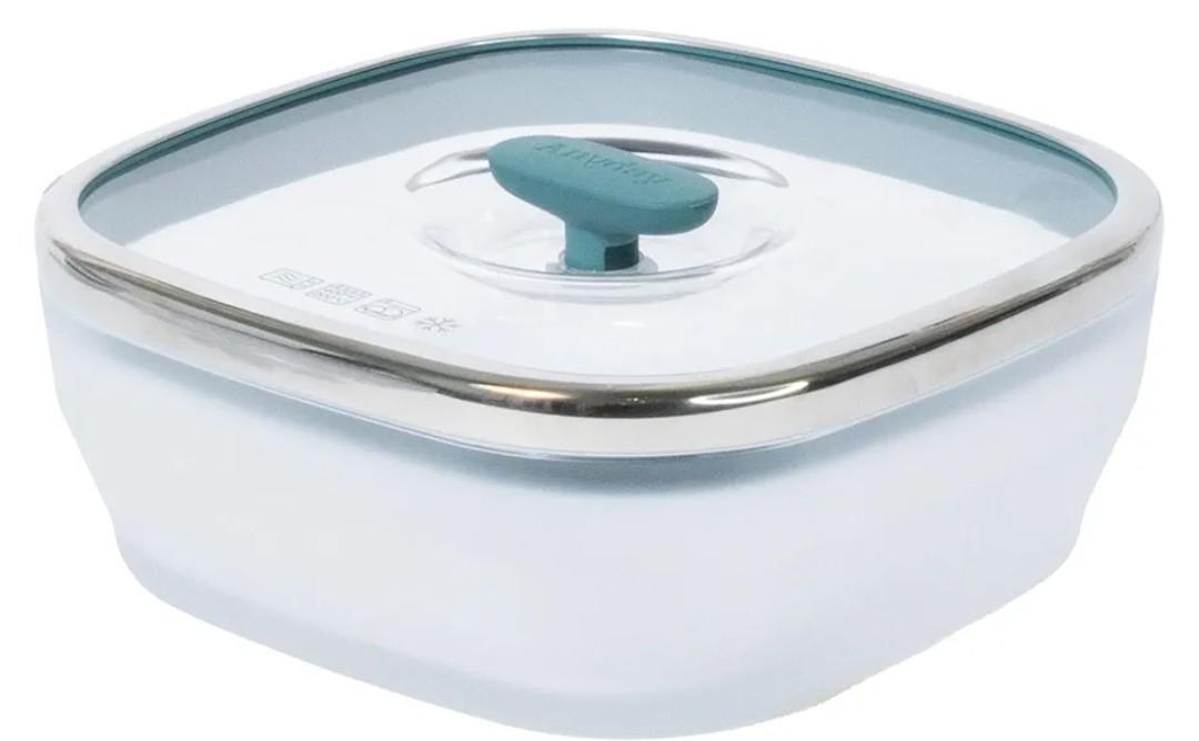 Anyday 5.5-Cup Square Glass Food Storage with Glass Lid | Plastic-Free Meal Prep & Microwave Cookware | Stackable Airtight Storage Container with Vented Lid for Microwave-Safe Reheating