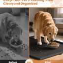 Dog Food Mat 36"x24", Waterproof Pet Feeding Mat with Diversion Grooves and Raised Edges, Large Non-Slip Dog Bowl Mat for Food and Water, Cat Food Mat for Floors, Easy to Clean, Black